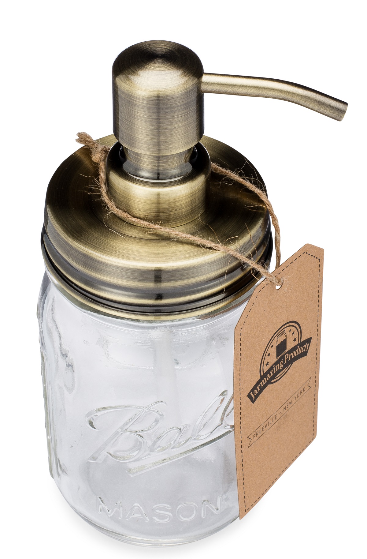 1, Stainless Steel Milkweed Farms Premium Stainless Steel Mason Jar Soap Dispenser Jar Labels SPGJ101 